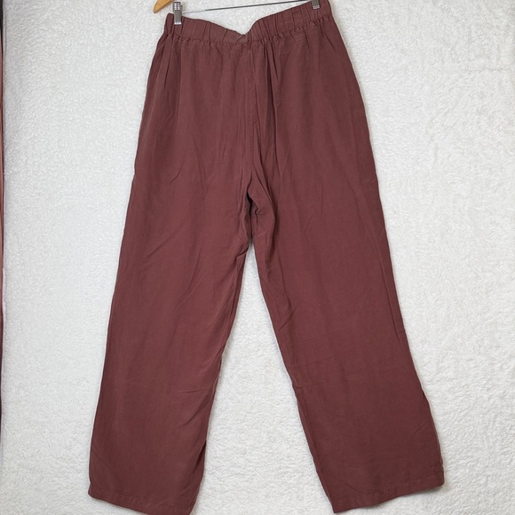 Thread & Supply NWT Soft Burgundy Flowy Palazzo Pants Elastic Waist with Tie L - Picture 5 of 9